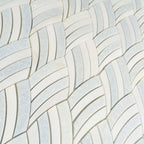 Sail Azul Cielo Etched and Imperial White Marble Mosaic Tile | Tile Club