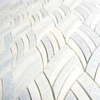 Sail Azul Cielo Etched and Imperial White Marble Mosaic Tile | Tile Club