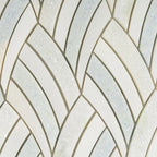 Sail Azul Cielo Etched and Imperial White Marble Mosaic Tile | Tile Club