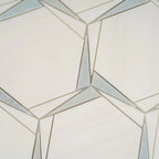 Triangular Hexagon in Bianco Dolomiti Leyte Blue and Thassos Marble Mosaic Tile | Tile Club