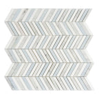 Blue and White Chevron Marble Mosaic Tile | Tile Club
