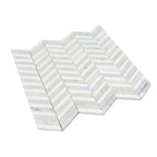 Blue and White Chevron Marble Mosaic Tile | Tile Club