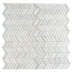 Blue and White Chevron Marble Mosaic Tile | Tile Club