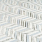 Blue and White Chevron Marble Mosaic Tile | Tile Club