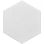 10 Inch Thassos White Marble Hexagon Tile Sample