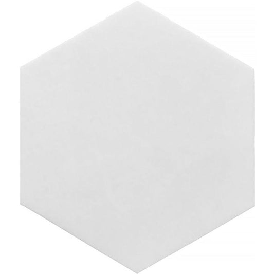 10 Inch Thassos White Marble Hexagon Tile Sample