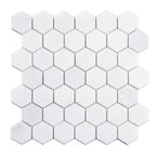 2" Thassos Marble Hexagon Tile Honed | Tile Club