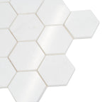 3" Thassos Marble Hexagon Tile Polished | Tile Club