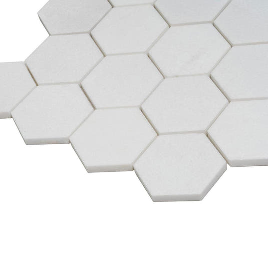 3" Thassos Marble Hexagon Tile Honed | Tile Club