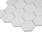 3" Thassos Marble Hexagon Tile Honed | Tile Club