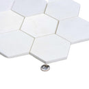 4" Thassos Marble Hexagon Tile Honed | Tile Club