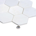 4" Thassos Marble Hexagon Tile Honed | Tile Club