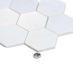 4" Thassos Marble Hexagon Tile Honed | Tile Club
