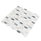 Blue and White Mini Picket Marble Mosaic Tile | Tile Club