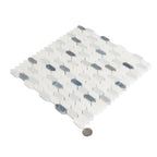 Blue and White Mini Picket Marble Mosaic Tile | Tile Club