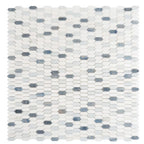 Blue and White Mini Picket Marble Mosaic Tile | Tile Club