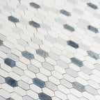 Blue and White Mini Picket Marble Mosaic Tile | Tile Club