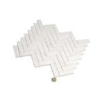 Thassos White Marble Herringbone Mosaic Tile | Tile Club