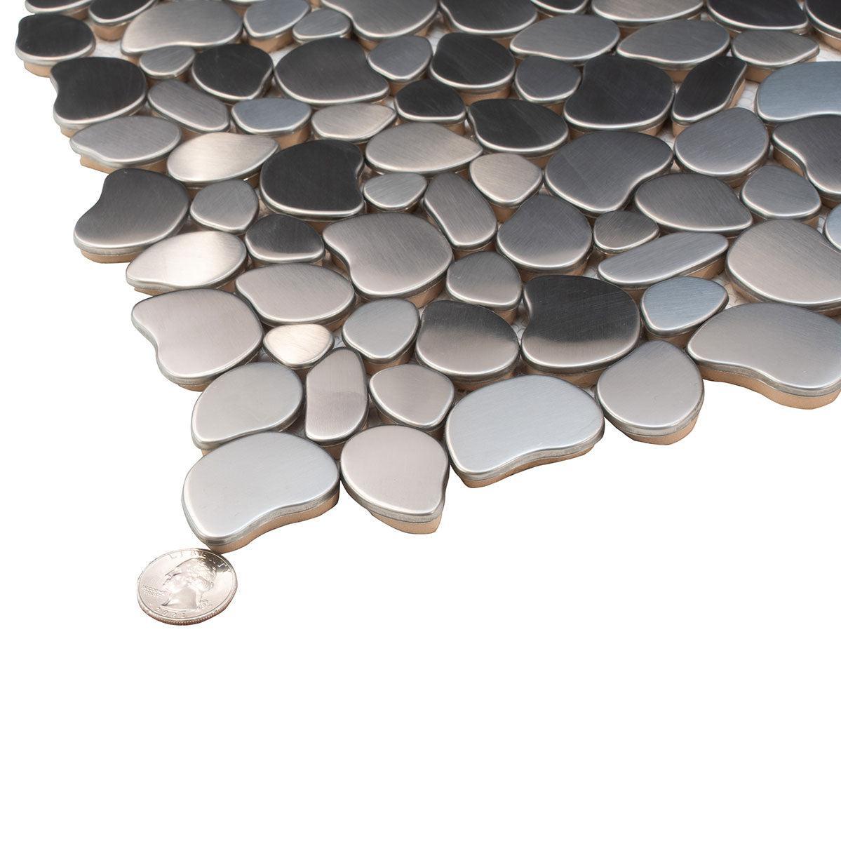 Stainless Steel Pebble Metal Mosaic Tile | Tile Club