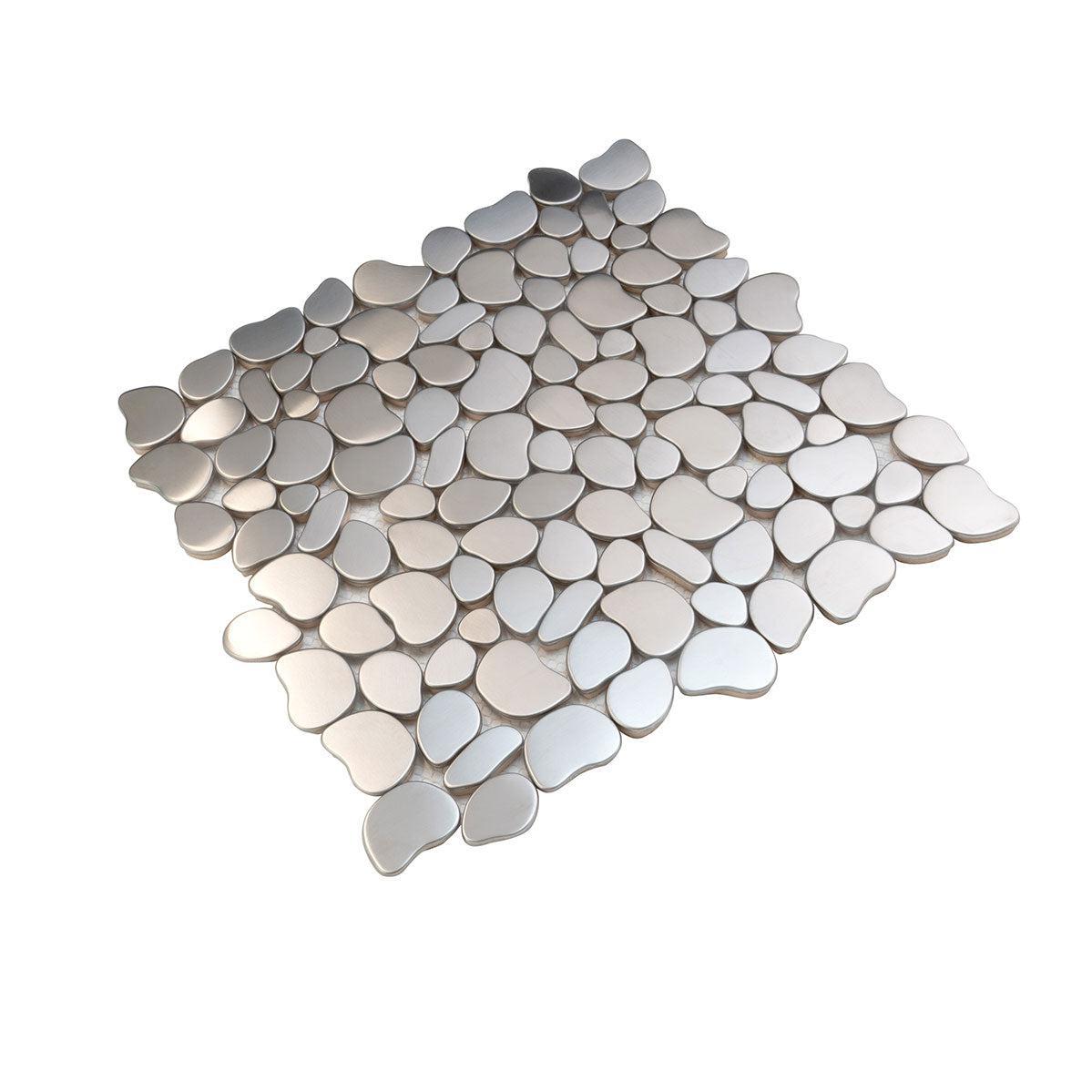 Stainless Steel Pebble Metal Mosaic Tile | Tile Club