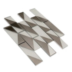 White Deco Brick Glass Mosaic Tile | Tile Club