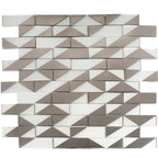 White Deco Brick Glass Mosaic Tile | Tile Club