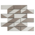 White Deco Brick Glass Mosaic Tile | Tile Club