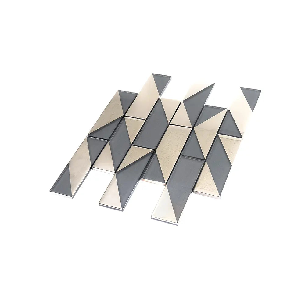 Gray Deco Brick Glass Mosaic Tile | Tile Club