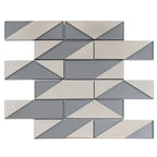 Gray Deco Brick Glass Mosaic Tile | Tile Club