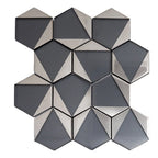 Gray Deco Hex Glass Mosaic Tile | Tile Club