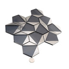 Gray Deco Hex Glass Mosaic Tile | Tile Club