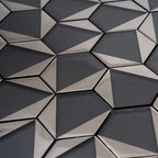 Gray Deco Hex Glass Mosaic Tile | Tile Club