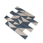 Blue Deco Brick Glass Mosaic Tile
