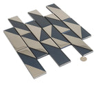 Blue Deco Brick Glass Mosaic Tile