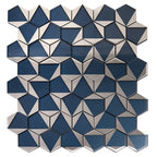 Blue Deco Hex Glass Mosaic Tile | Tile Club