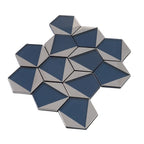 Blue Deco Hex Glass Mosaic Tile | Tile Club