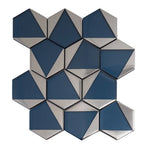 Blue Deco Hex Glass Mosaic Tile | Tile Club