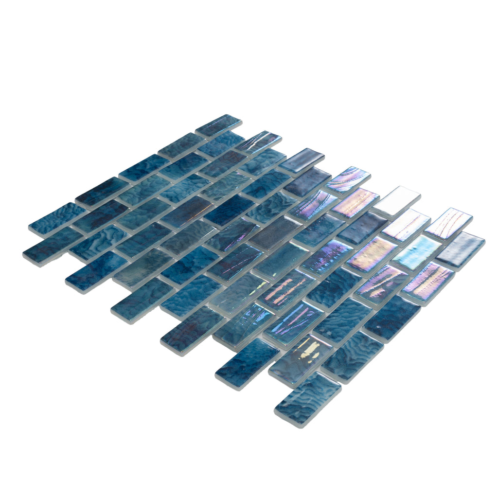 Alimia Sea Recycled Glass Brick Mosaic Tile | Tile Club