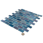 Alimia Sea Recycled Glass Brick Mosaic Tile | Tile Club