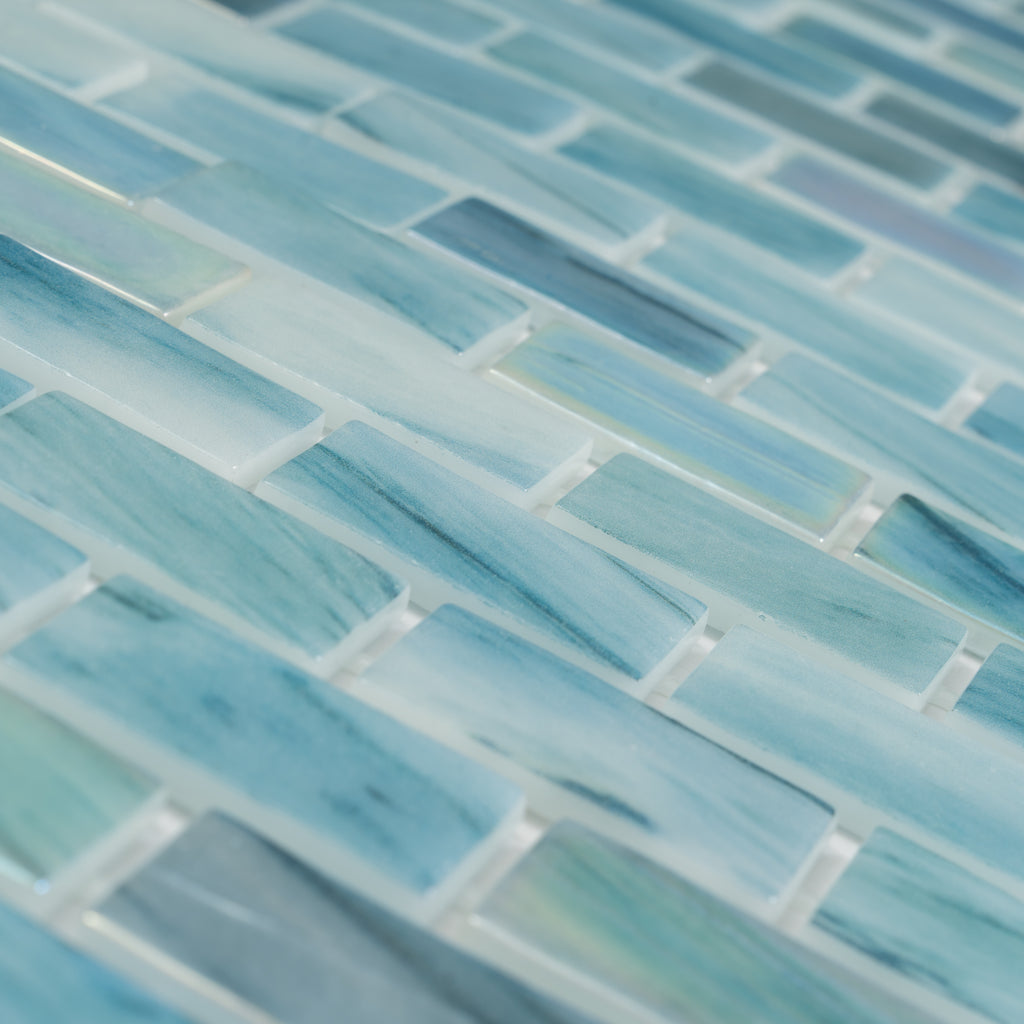 Alimia Sky Recycled Glass Brick Mosaic Tile | Tile Club