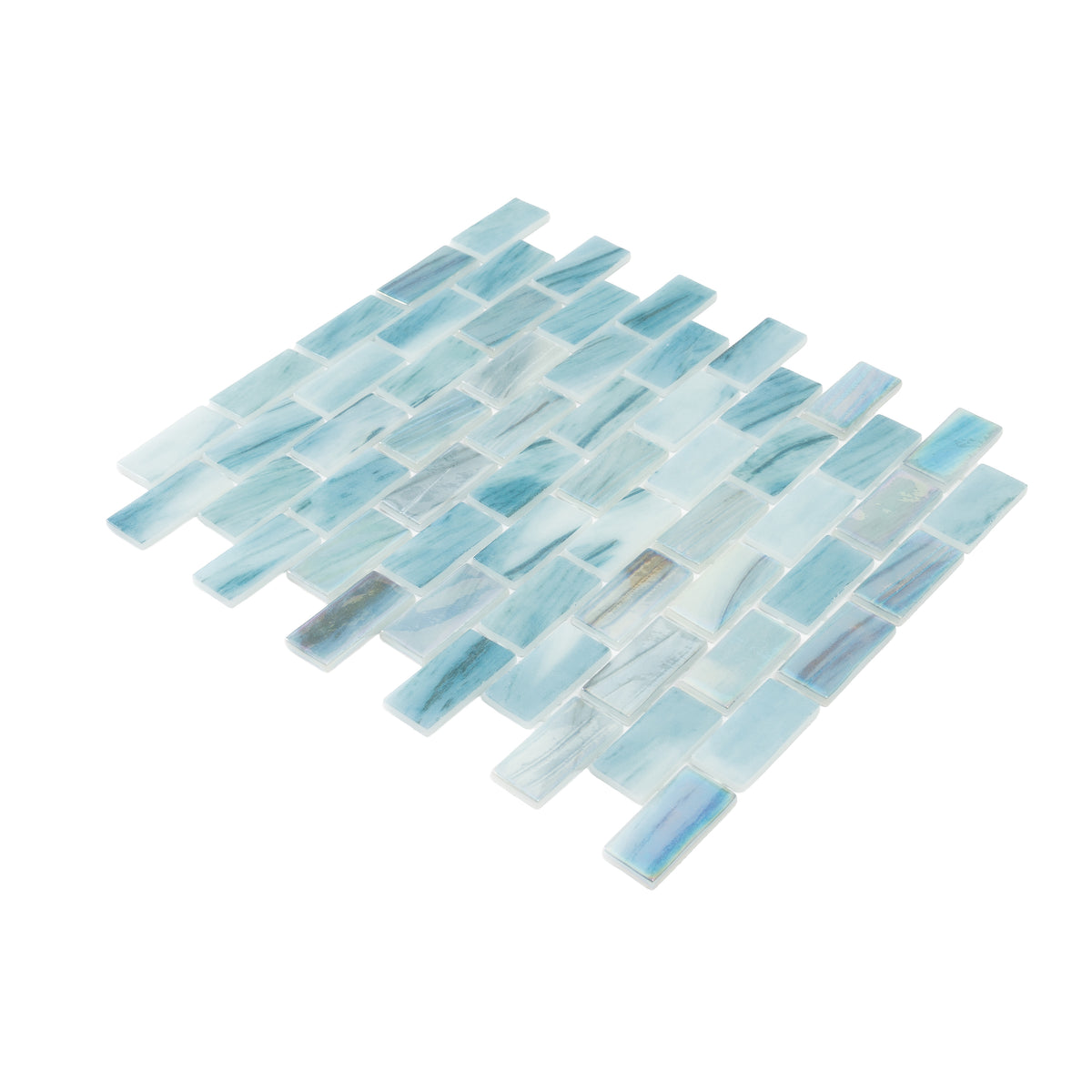 Alimia Sky Recycled Glass Brick Mosaic Tile | Tile Club