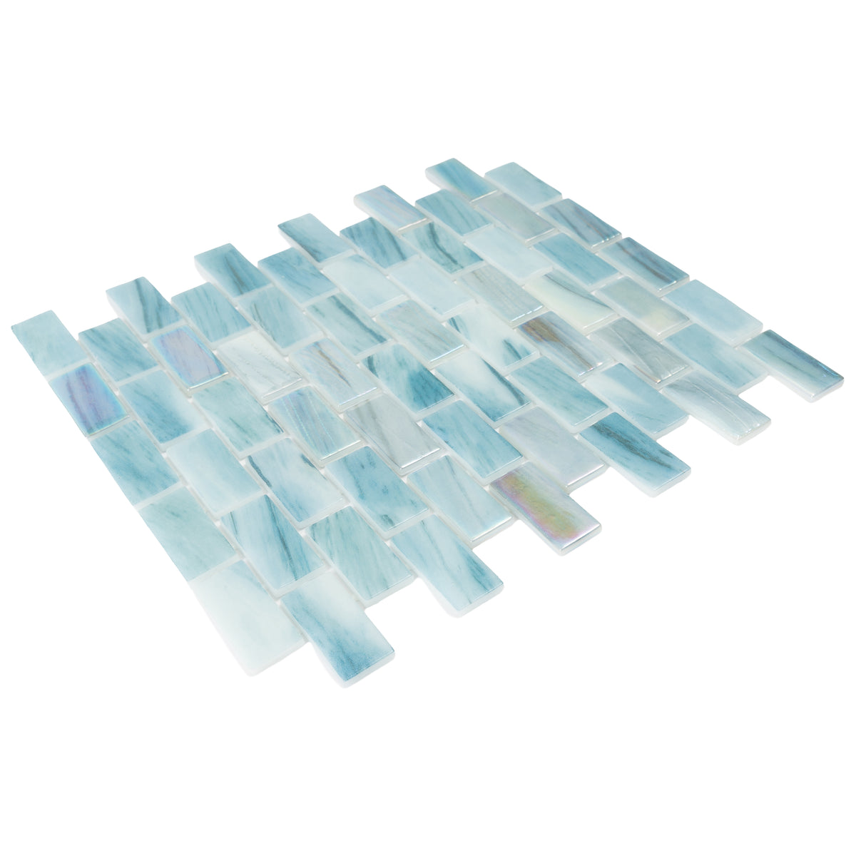 Alimia Sky Recycled Glass Brick Mosaic Tile | Tile Club