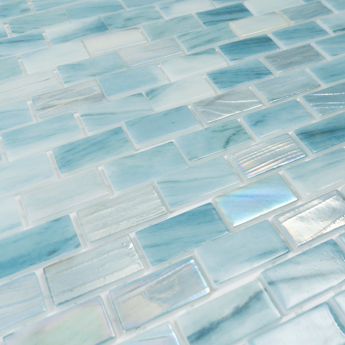 Alimia Sky Recycled Glass Brick Mosaic Tile | Tile Club