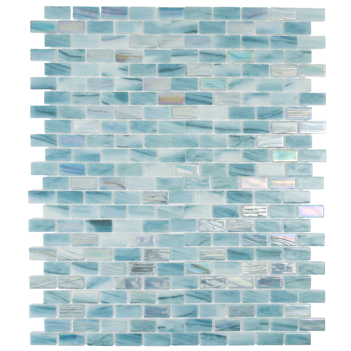 Alimia Sky Recycled Glass Brick Mosaic Tile | Tile Club