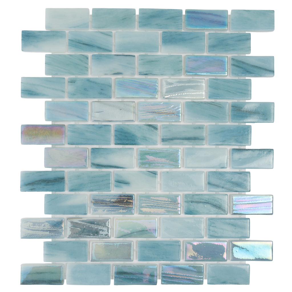 Alimia Sky Recycled Glass Brick Mosaic Tile | Tile Club