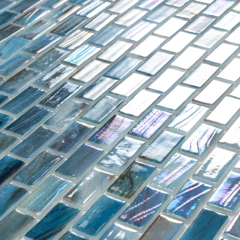 Alimia Twilight Recycled Glass Brick Mosaic Tile | Tile Club