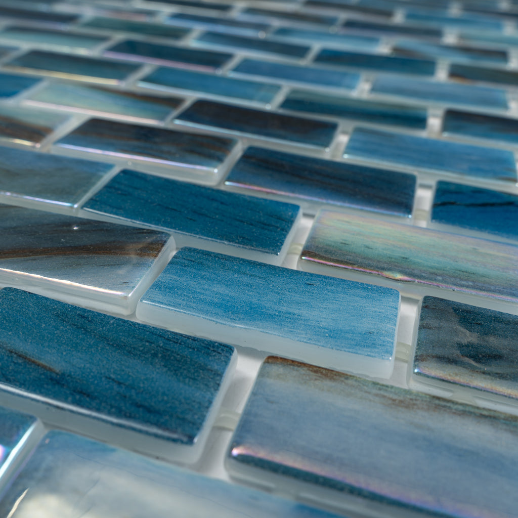 Alimia Twilight Recycled Glass Brick Mosaic Tile | Tile Club