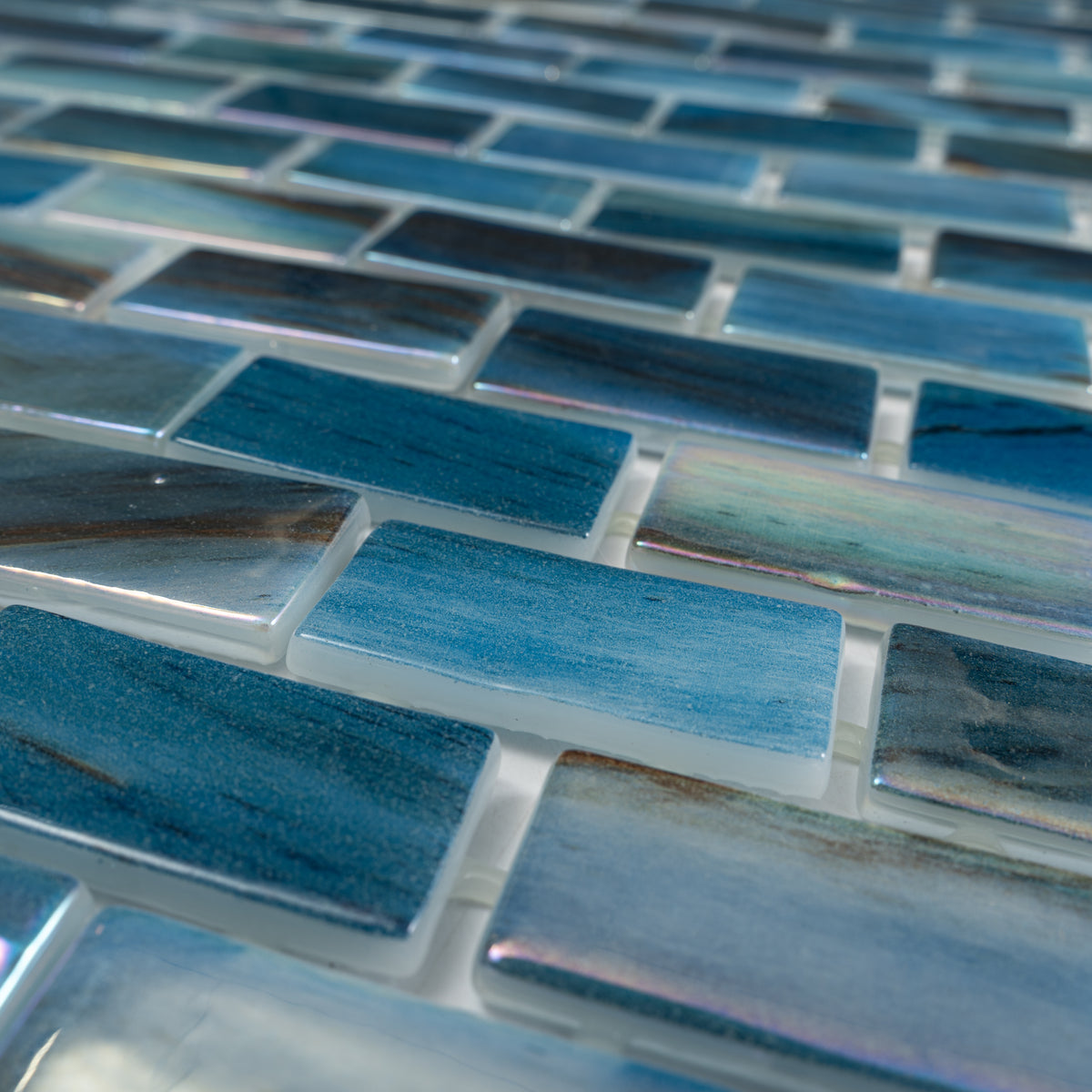 Alimia Twilight Recycled Glass Brick Mosaic Tile | Tile Club