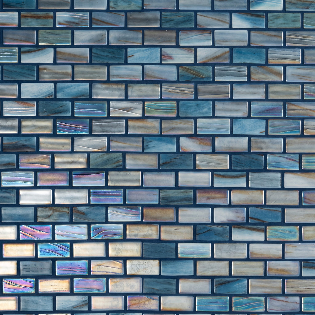Alimia Twilight Recycled Glass Brick Mosaic Tile | Tile Club