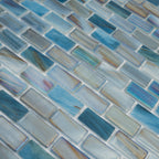 Alimia Twilight Recycled Glass Brick Mosaic Tile | Tile Club